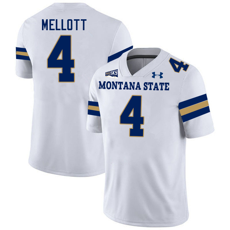 Men #4 Tommy Mellott Montana State Bobcats Jerseys Football Stitched-White